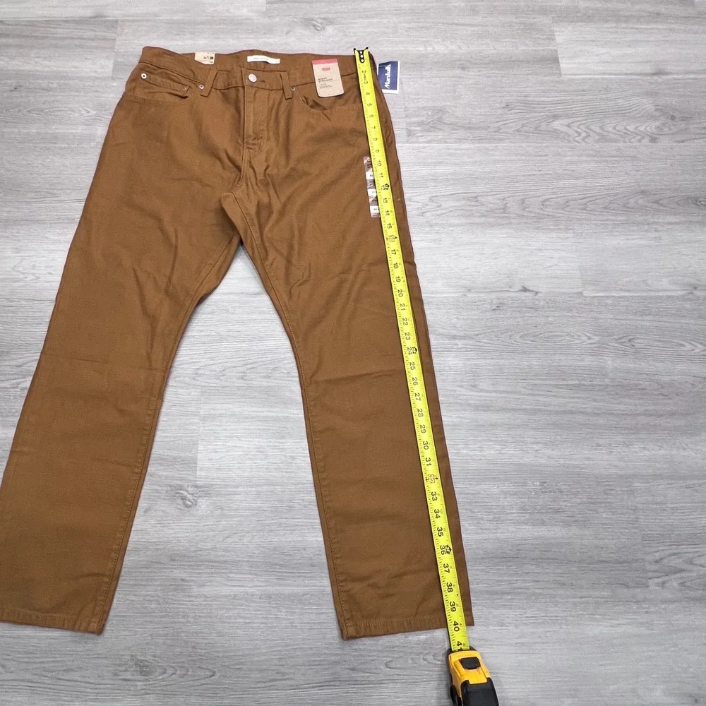 Levis Middy Straight Pants Brown Tobacco Cotton Mid Rise 33x30 NEW